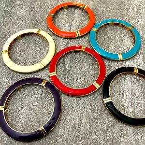 Set of 6 Colorful Bangle Bracelets